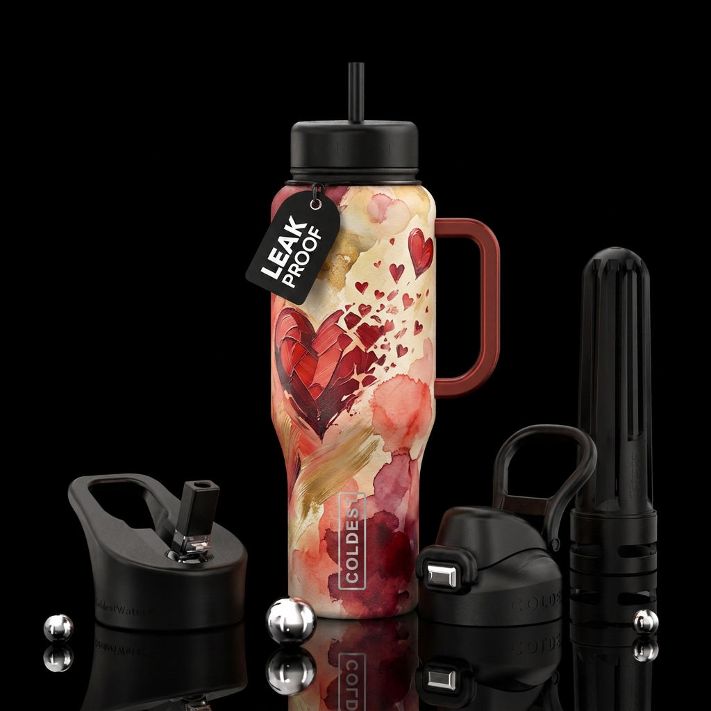 Love is in the air water bottle design