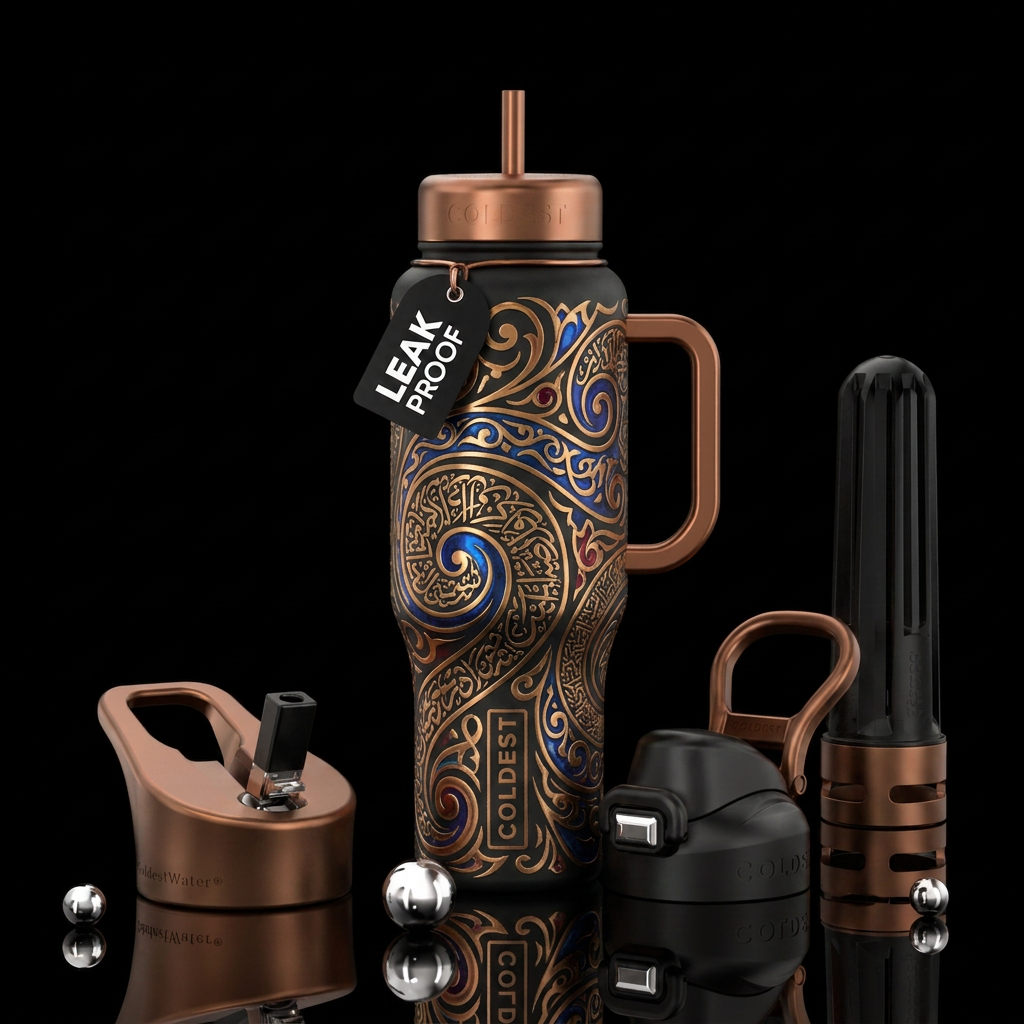 arabian, fantasy, beautiul, spirals water bottle design