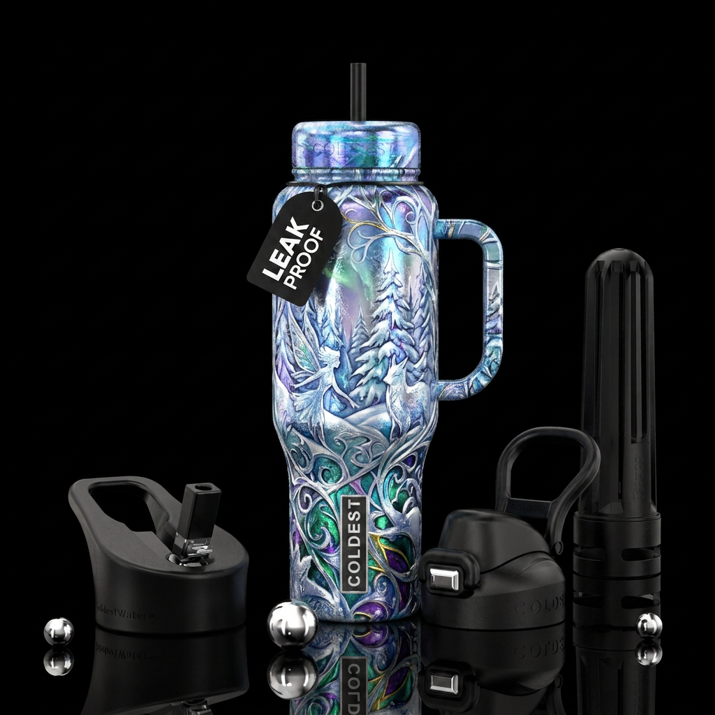 Winter wonderland,  wonderland creatures,  beautiu... water bottle design