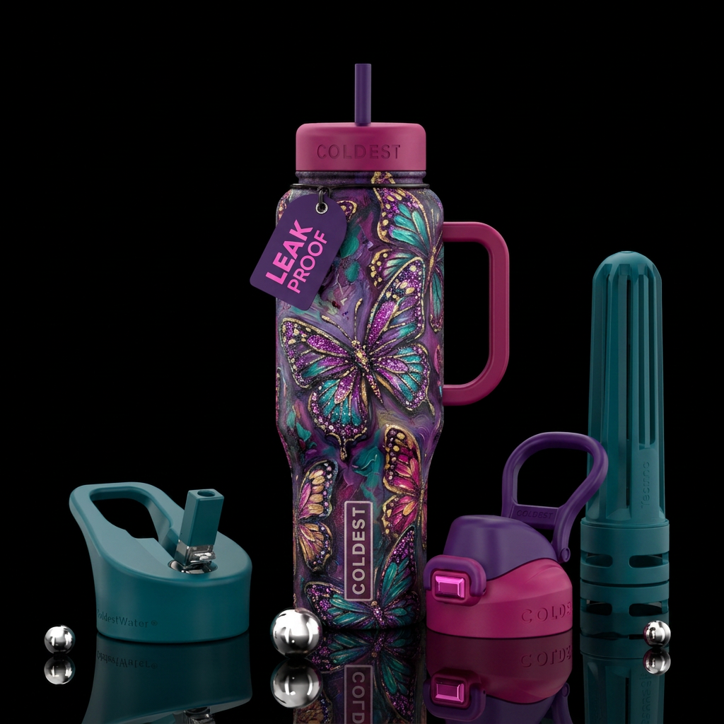 Gothic  butterflies, sparkly,  beautiul,  texture ... water bottle design