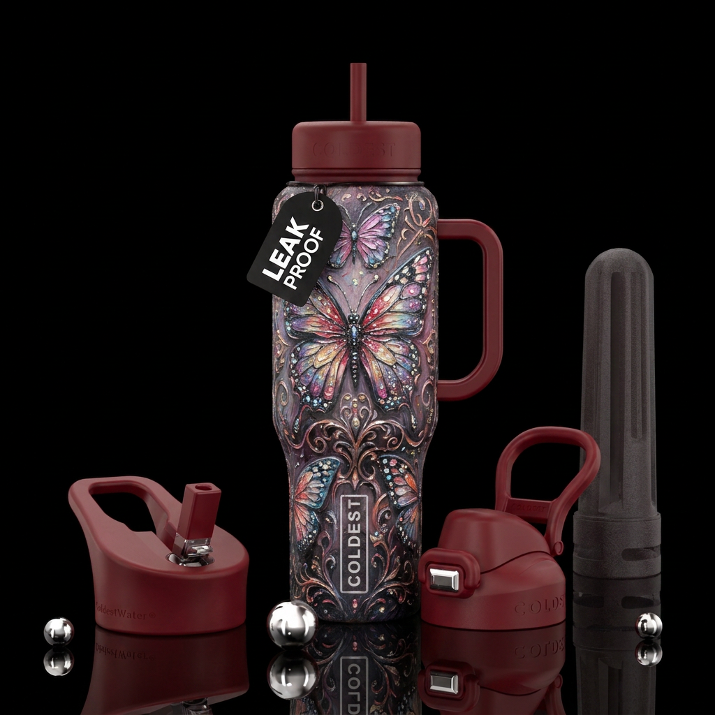 Gothic  butterflies, sparkly,  beautiul,  texture ... water bottle design
