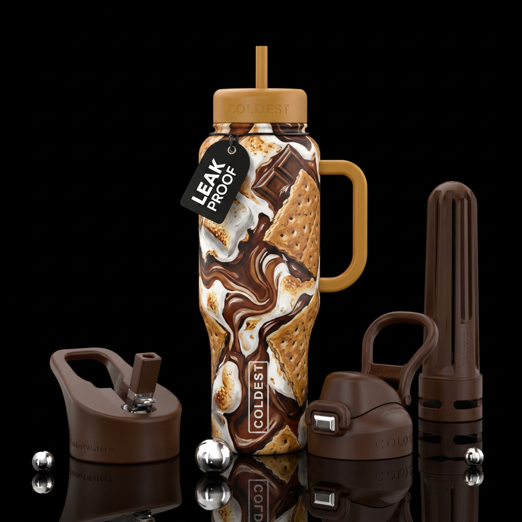 S'more design,  beautiul, artistic,  texture paint... water bottle design