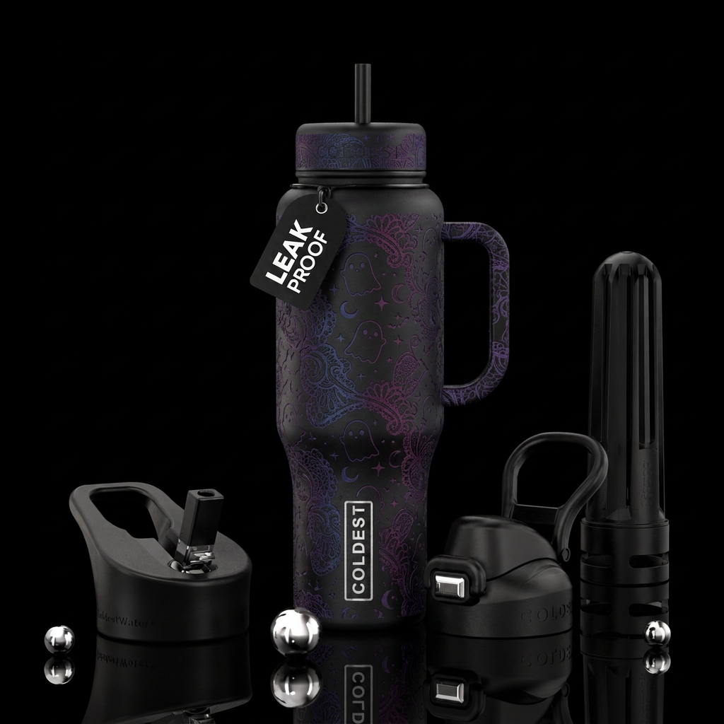 Cute Ghost that has lace over here it.  Twilight, ... water bottle design