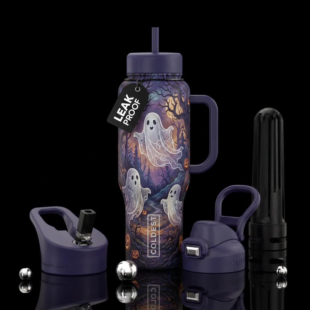 Lace ghost cute , Halloween,  twilight water bottle design