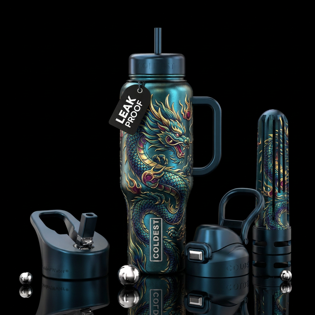 Chinese dragon,  fantasy,  artistic,  abstract water bottle design
