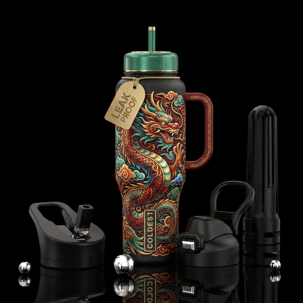 Chinese dragon,  fantasy,  artistic,  abstract water bottle design