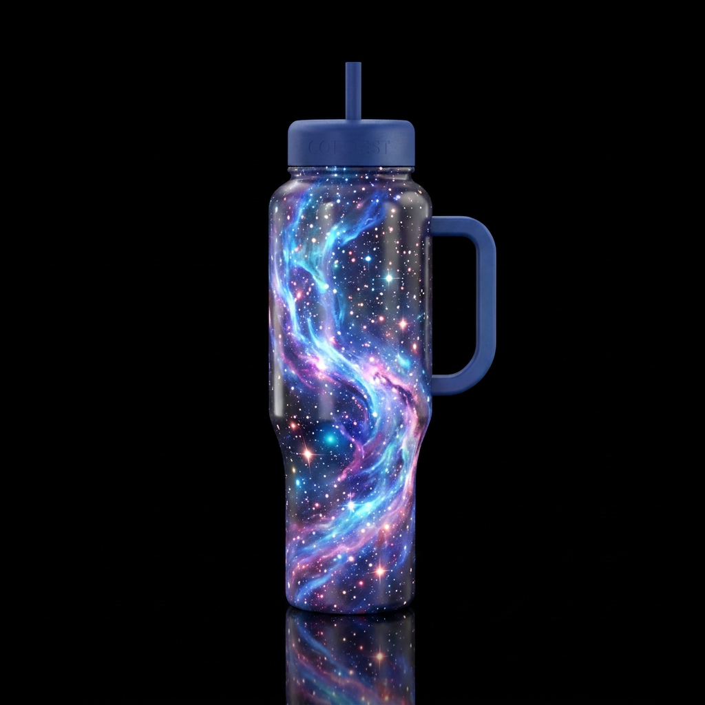 Stars waterfall,  abstract,  artistic,  glowie  sp... water bottle design