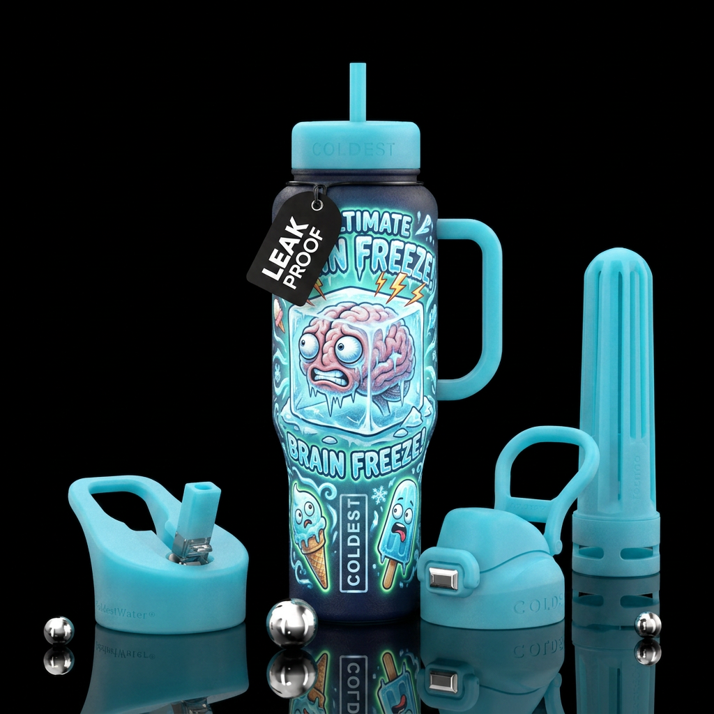 Brain freeze,  glowie,  funny water bottle design