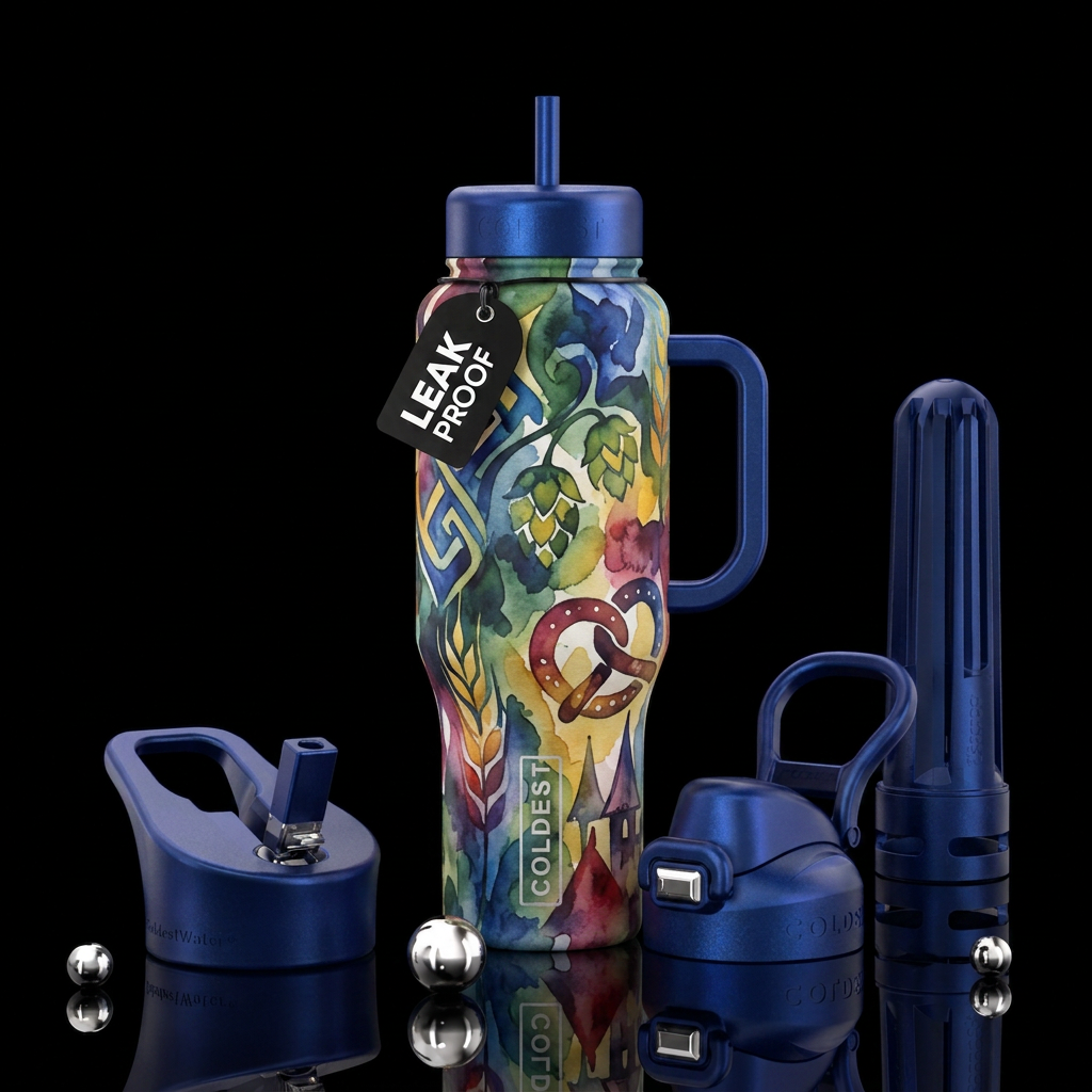 oktoberfest, fantasy, artistic, abstract, watercol... water bottle design