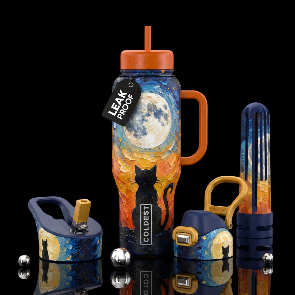 Moonlight glow water bottle design