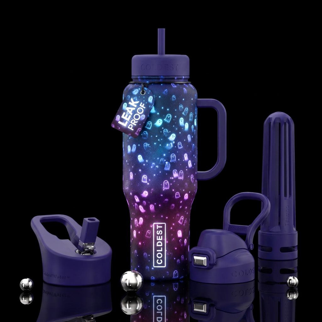Cute Ghost,  glowie ,  texture,  twilight water bottle design