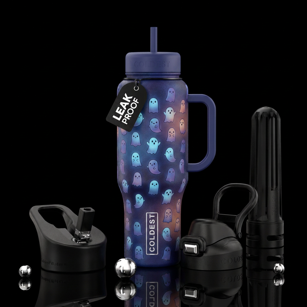 Cute Ghost,  glowie ,  texture,  twilight water bottle design