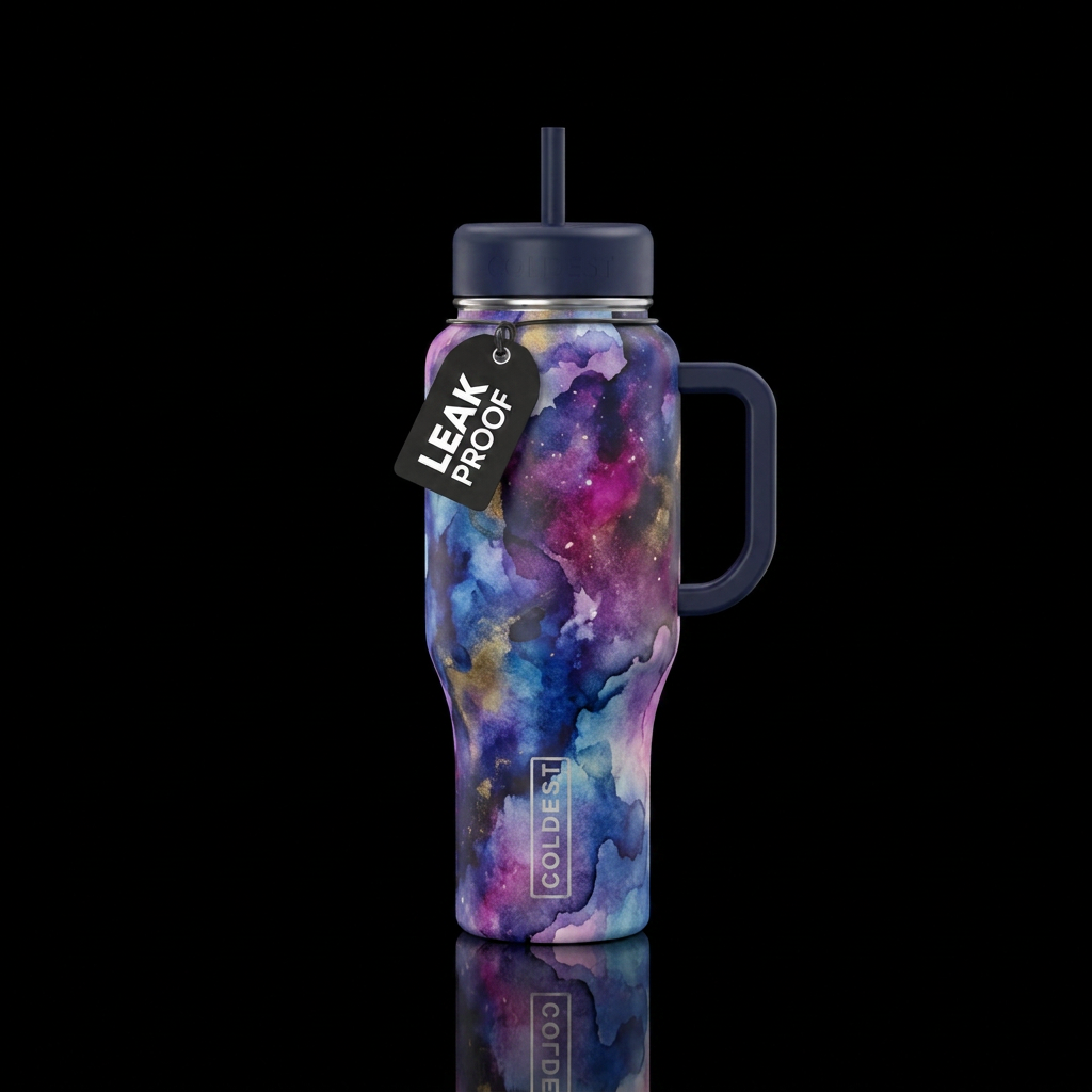 Light in the dark , artistic,  abstract,  watercol... water bottle design