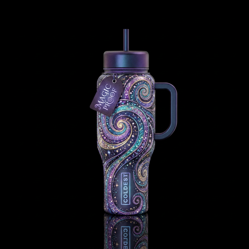 Sparkly,  fantasy,  magic,  beautiul,  spirals  , ... water bottle design