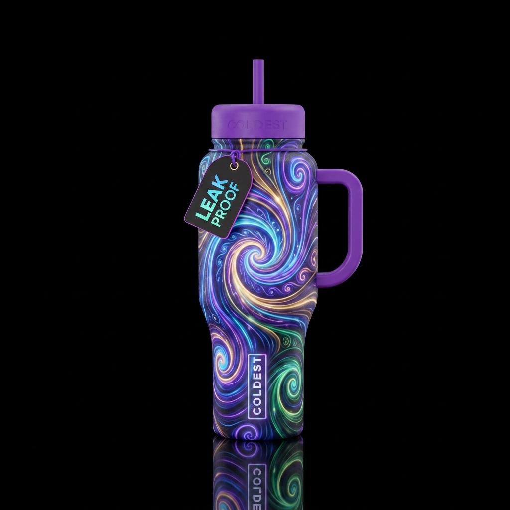 Abstract, artistic,  spirals,  fantasy,  beautiul,... water bottle design