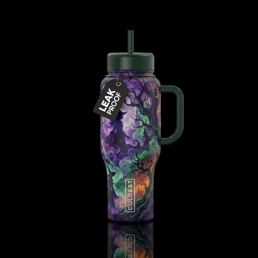Witches,  forest,  fog, twilight,  artistic,  abst... water bottle design