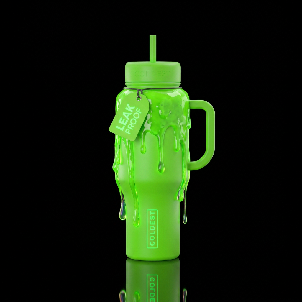 Slime dripping,  glowie water bottle design