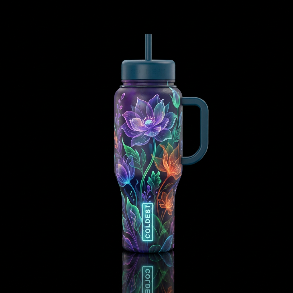 Translucent flowers and plants,  glowie,  fantasy,... water bottle design