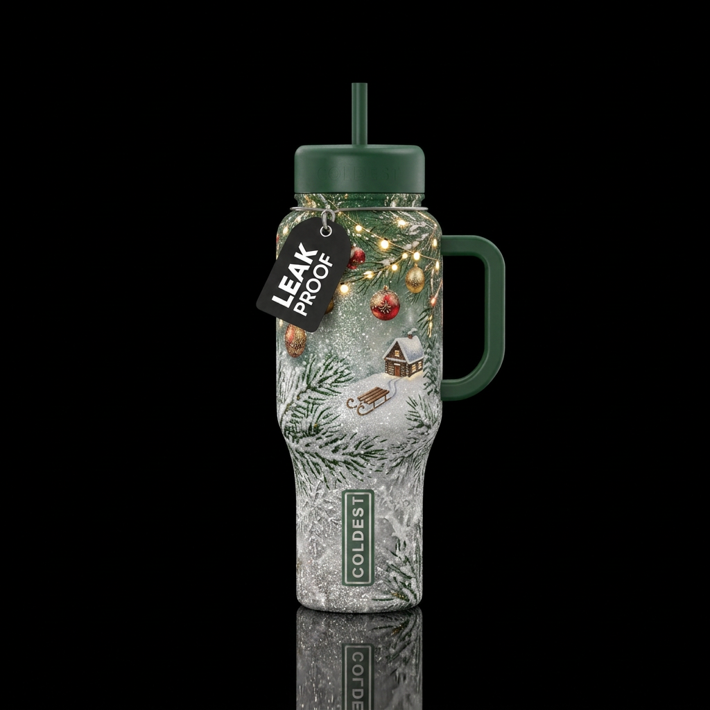 Winter wonderland,  Christmas vibe with coldest tu... water bottle design