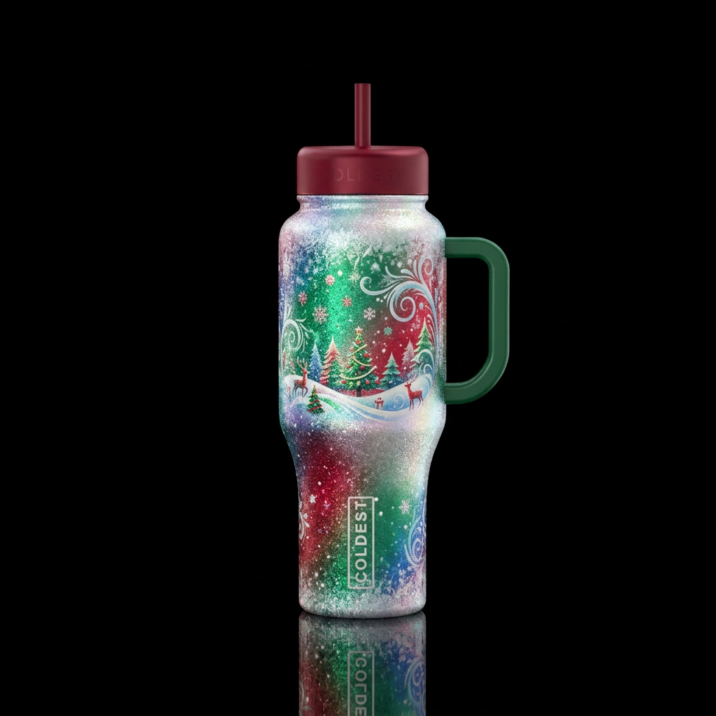 Winter wonderland,  Christmas vibe with coldest tu... water bottle design