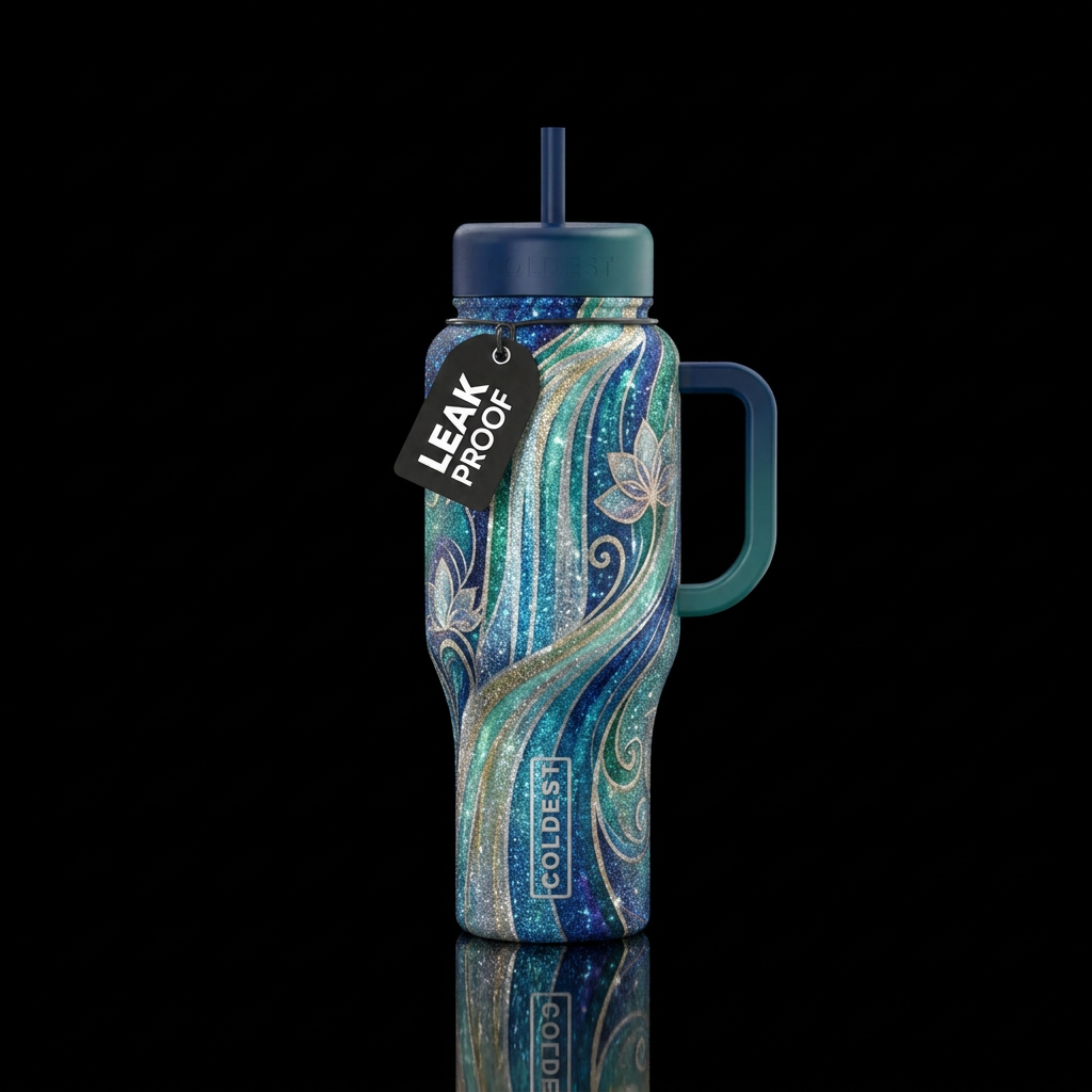 Waterfall, sparkly,  romantic,  beautiul,  artisti... water bottle design