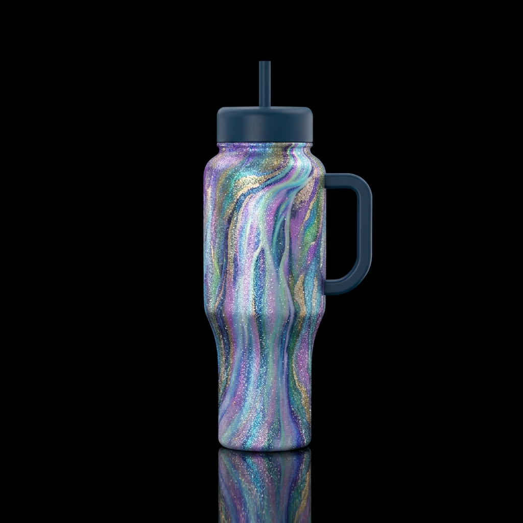 Waterfall, sparkly,  romantic,  beautiul,  artisti... water bottle design