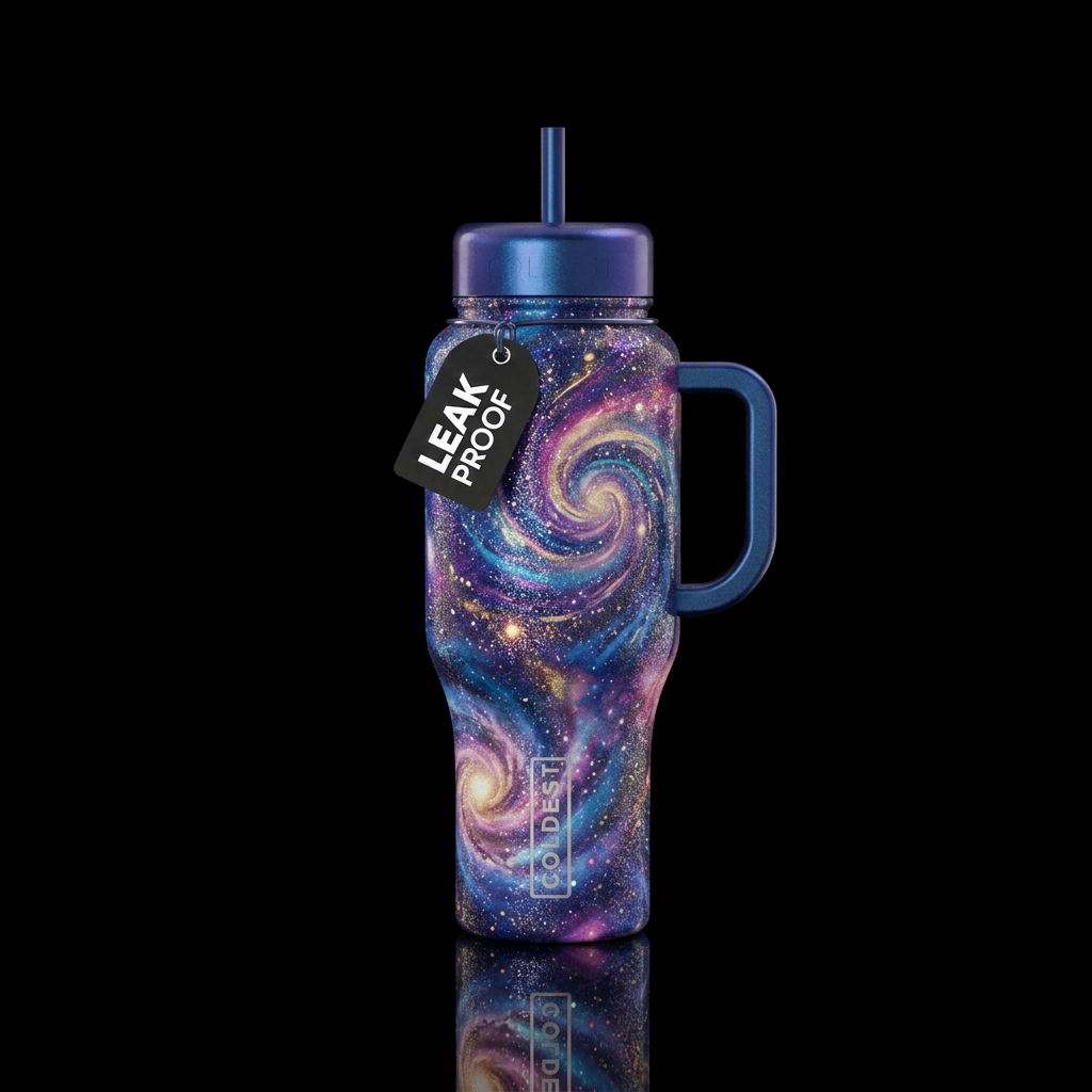 nebula, swirls,  spirals,  sparkly,  abstract water bottle design