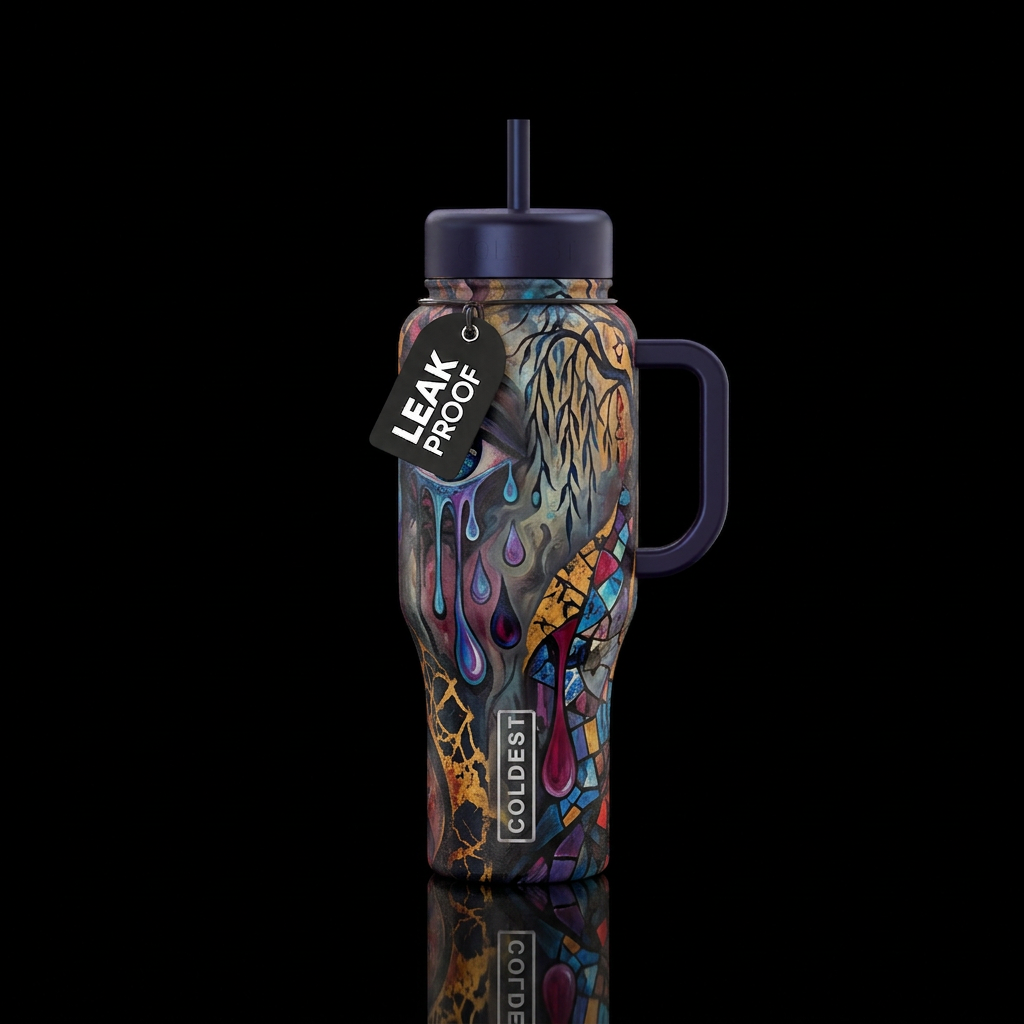 Sad mood, loss, artistic,  abstract,  beautiul water bottle design