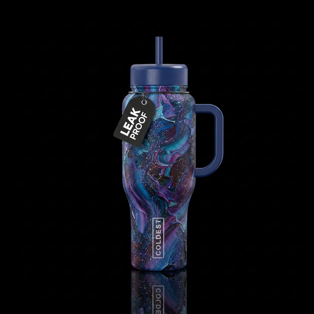 Sad mood, beautiul,  sparkly,  artistic,  abstract... water bottle design