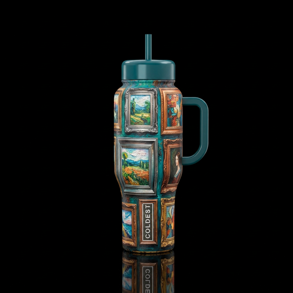 Different picture frames,  beautiul,  texture pain... water bottle design