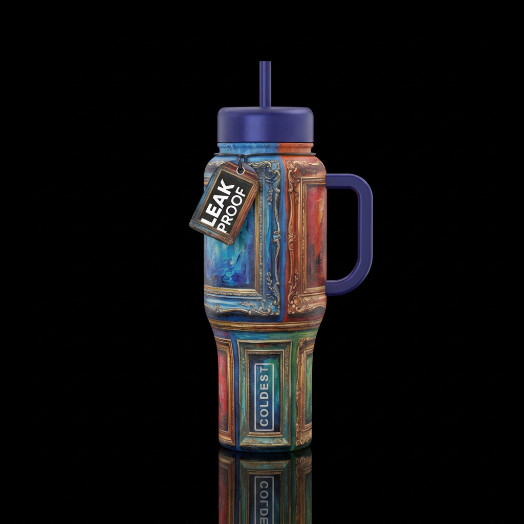 Different picture frames,  beautiul,  texture pain... water bottle design