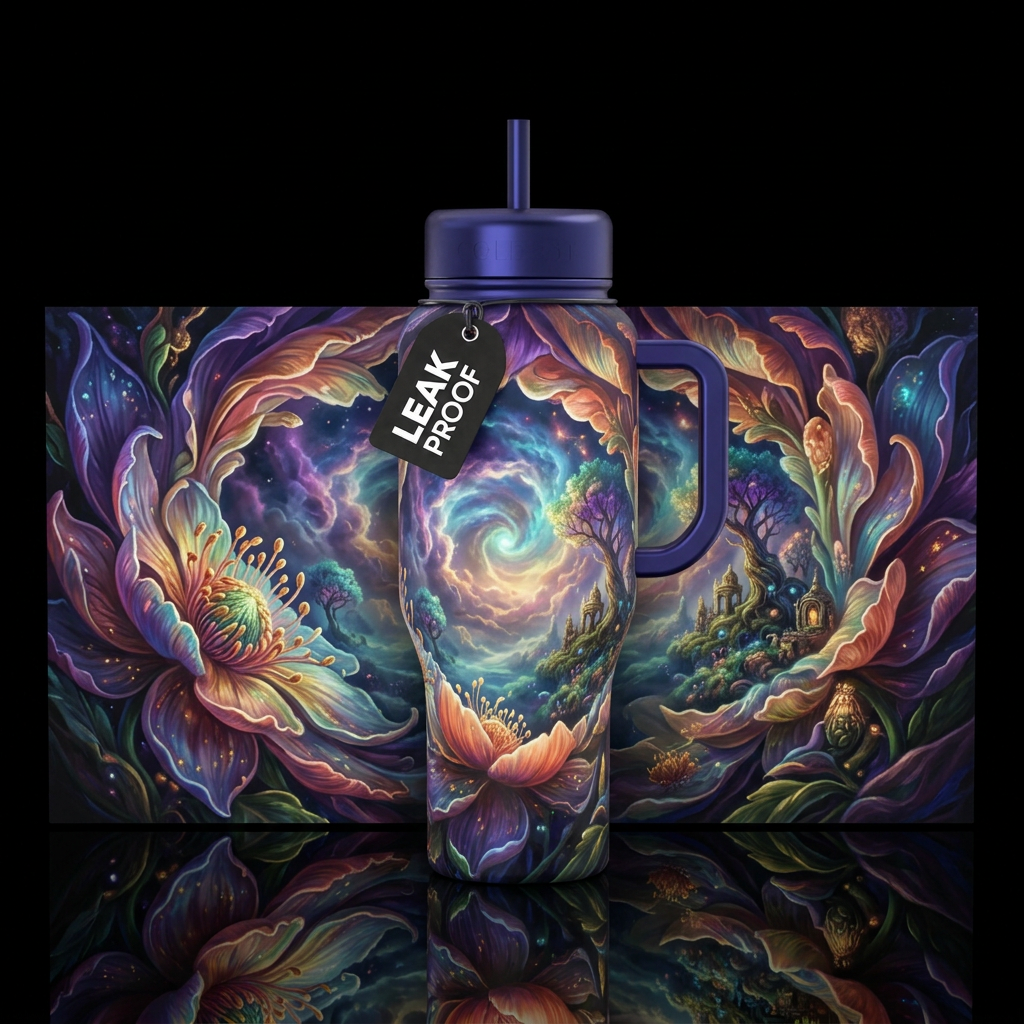 Inside a flower looking out, beautiul, artistic,  ... water bottle design