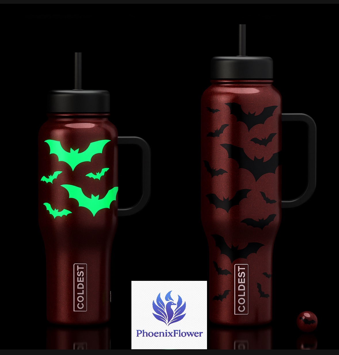 Spooky nights water bottle design