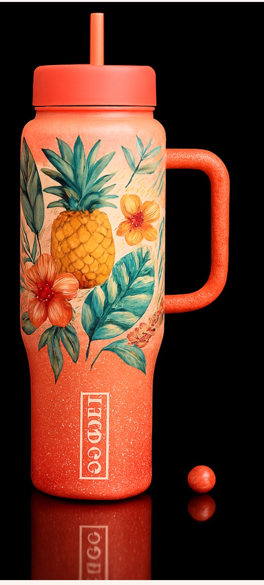 Tropical joy water bottle design