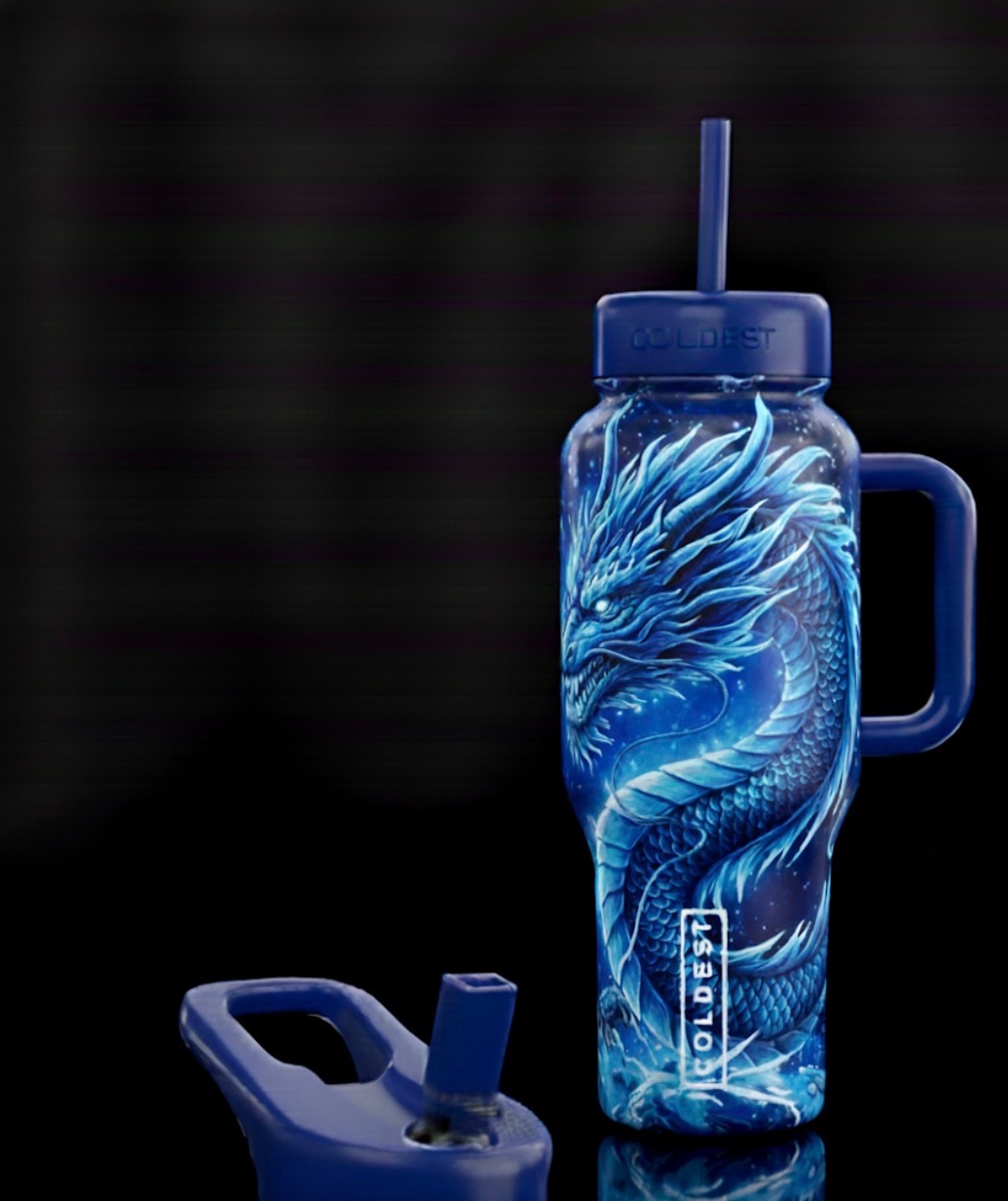 Night dragon water bottle design