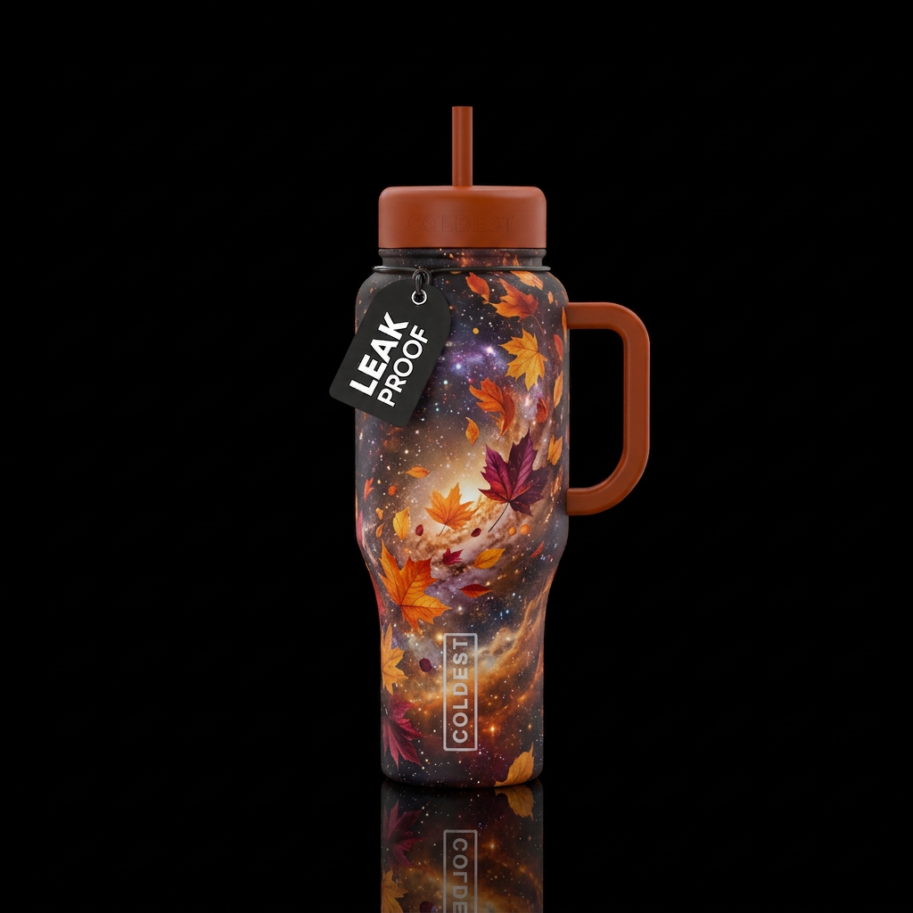 Fall in Space water bottle design