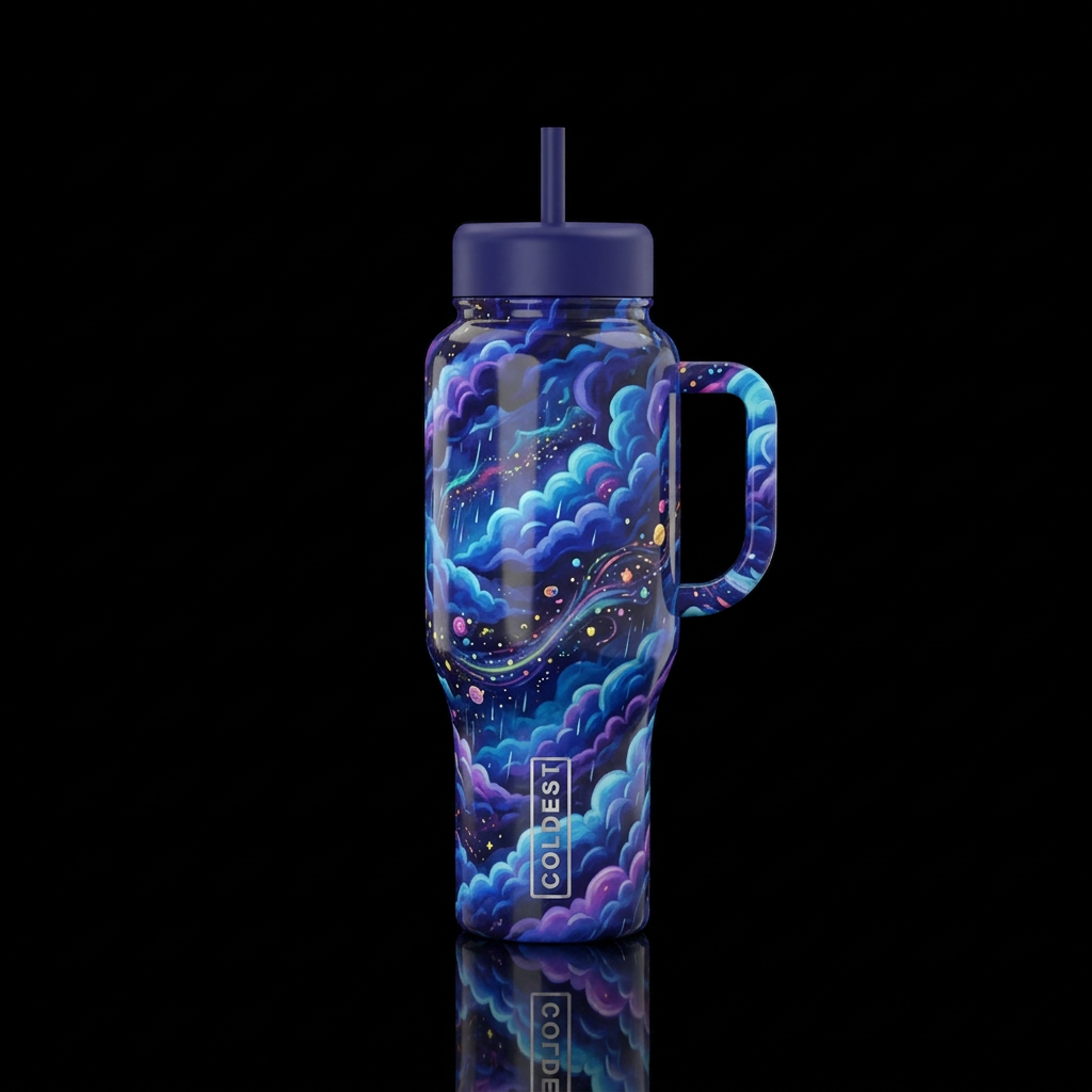Tears from the sky water bottle design