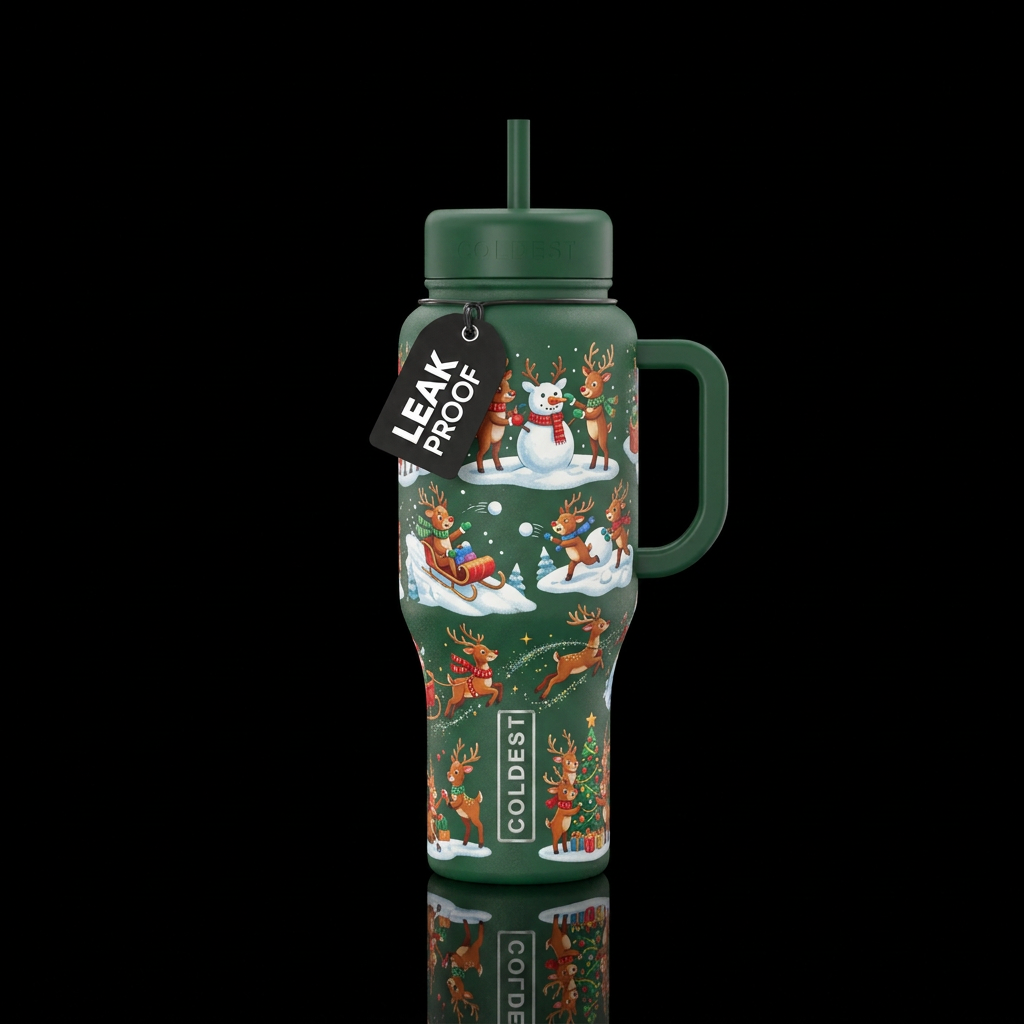 Reindeers water bottle design