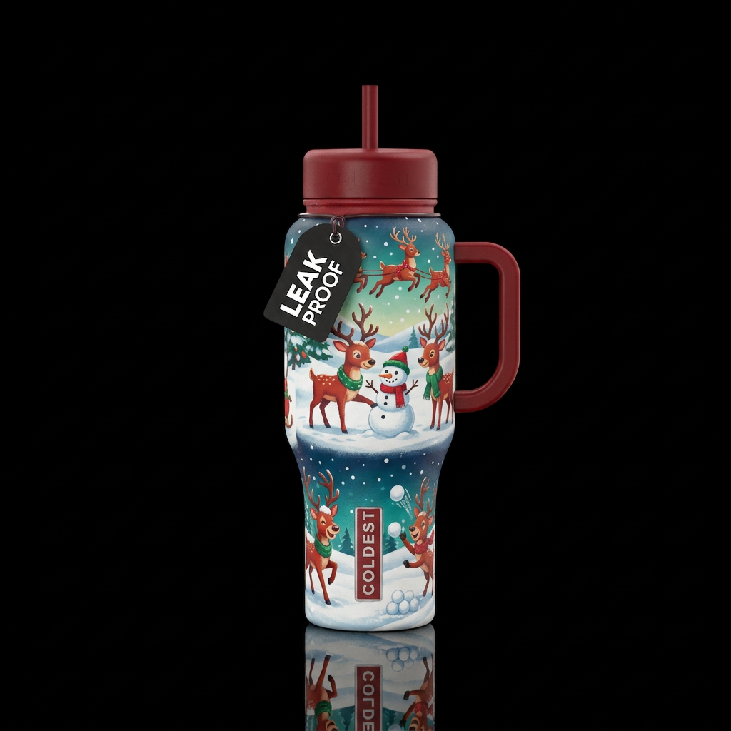 Reindeers water bottle design