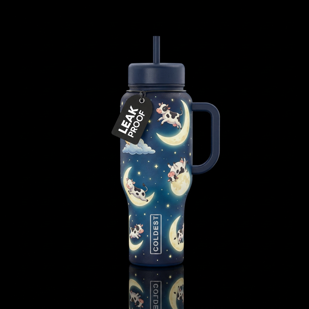 Cows 2 water bottle design