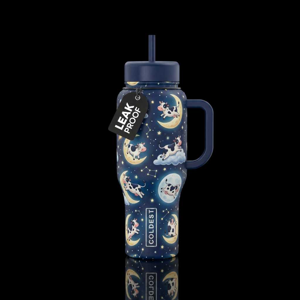 Cows water bottle design
