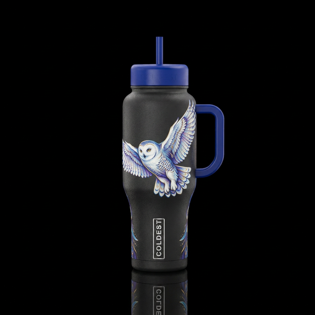 Owl water bottle design