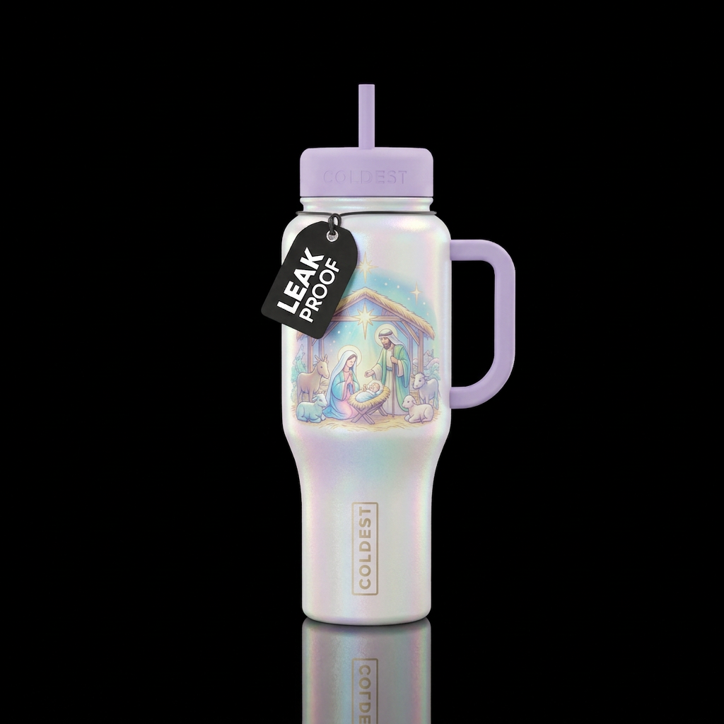 Gentle Nativity water bottle design