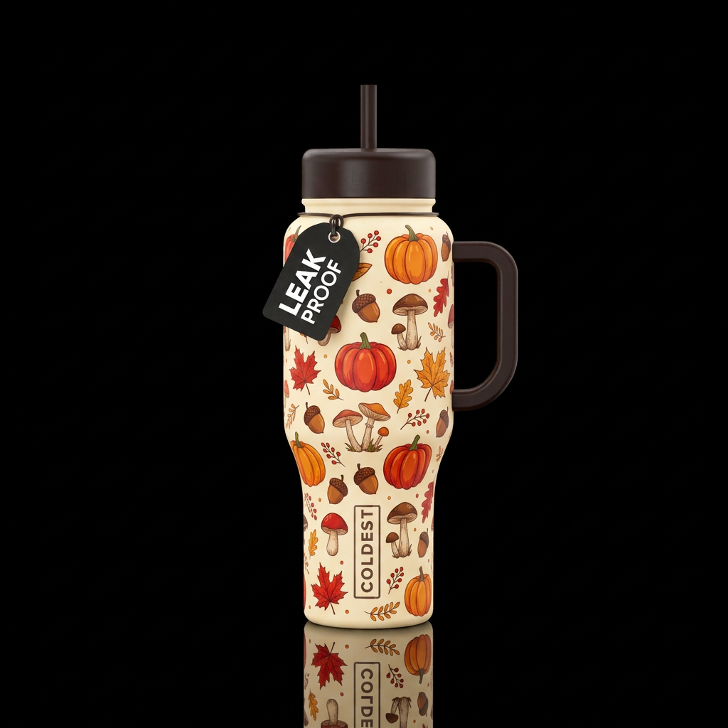 Fall Frolic water bottle design
