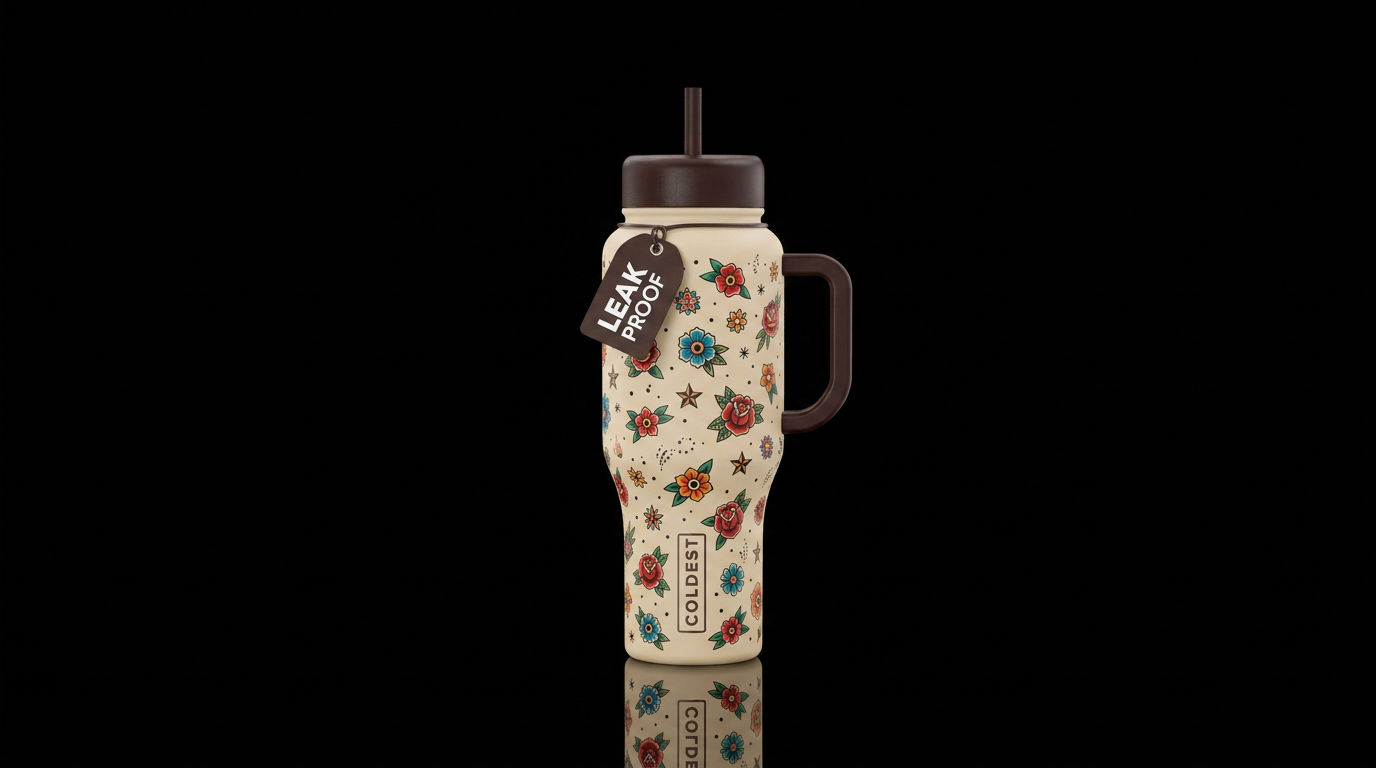 Americana Flowers water bottle design