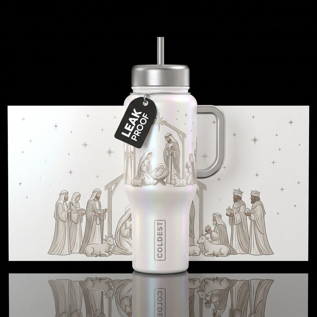 O Holy Night water bottle design