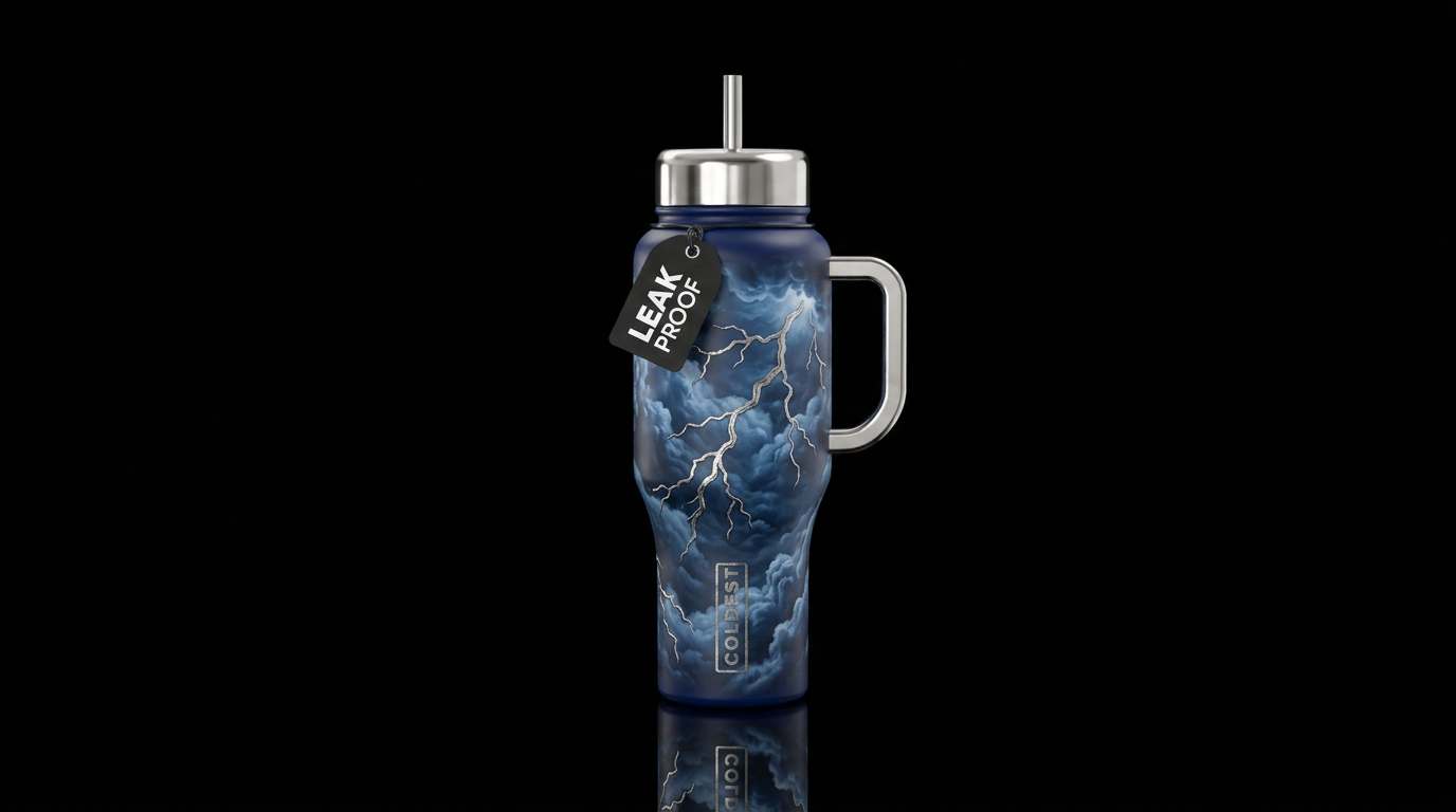 The Thunder Rolls water bottle design