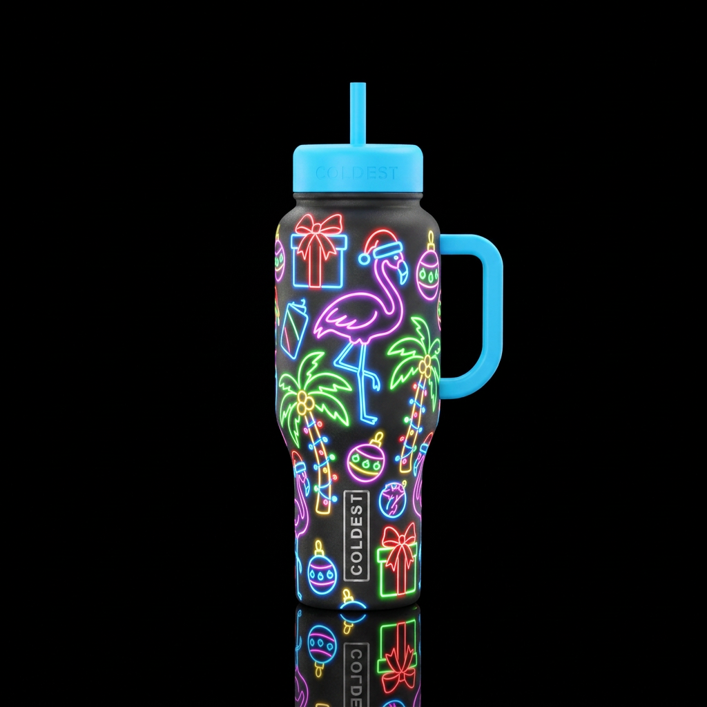 Glowie Tropic Holiday water bottle design