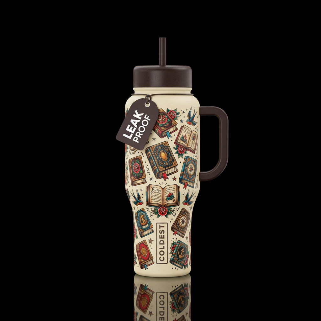 Literature Lover water bottle design