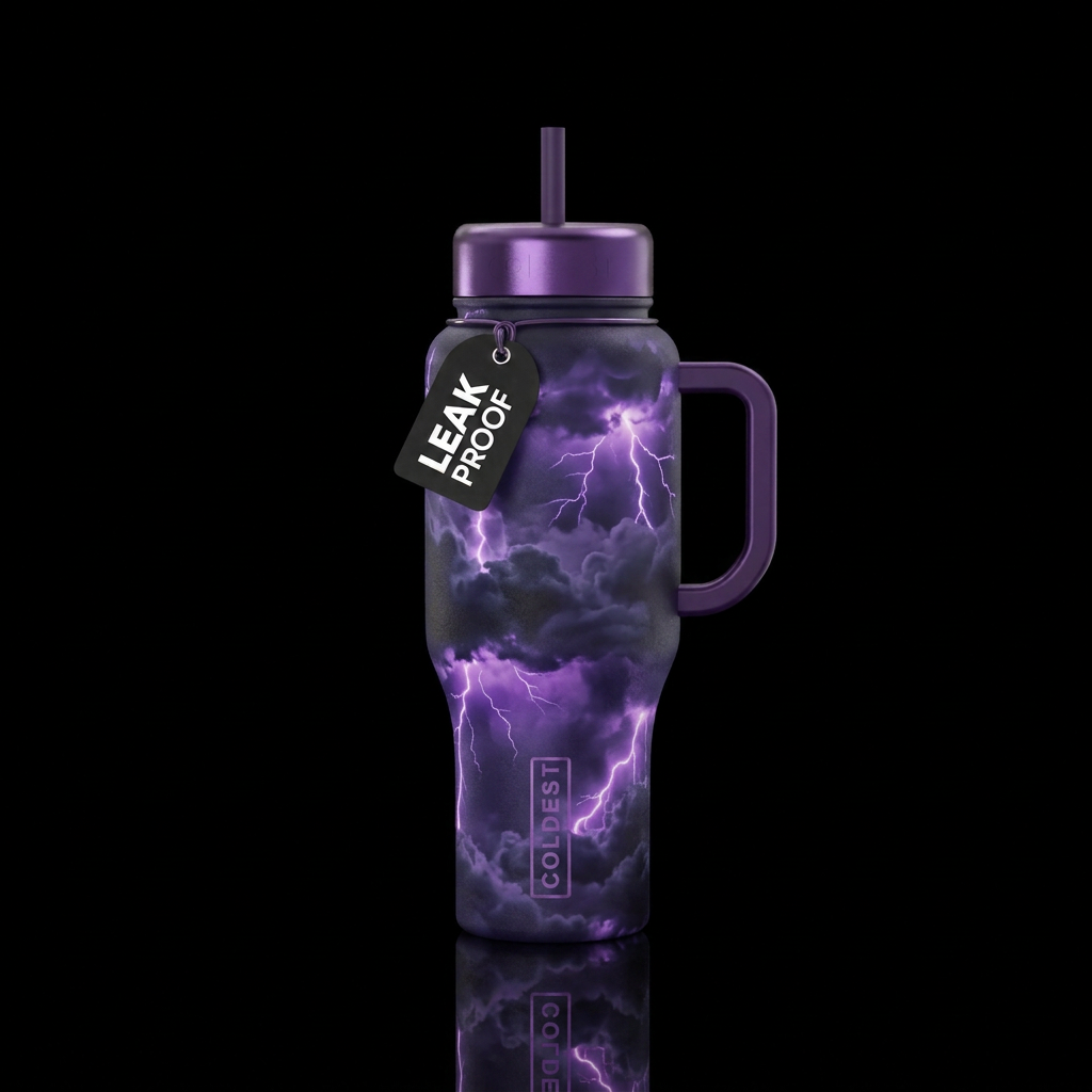 Glowie Purple Power water bottle design